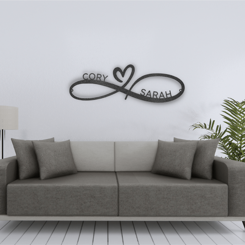 Infinity Couples Monogram - Steel Sign