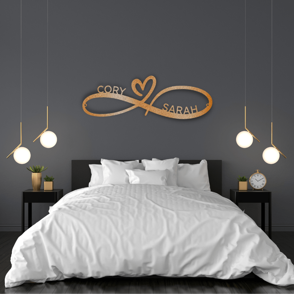 Infinity Couples Monogram - Steel Sign