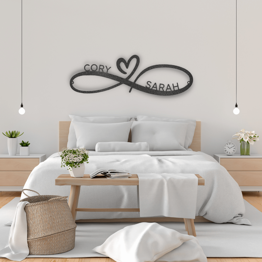 Infinity Couples Monogram - Steel Sign