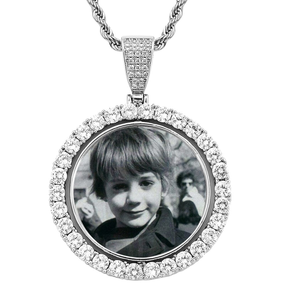 Custom double sided spinning photo pendant