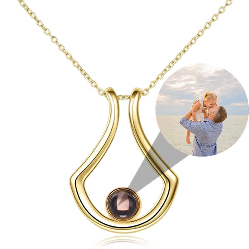 Personalized U-Shaped Photo Projection Necklace