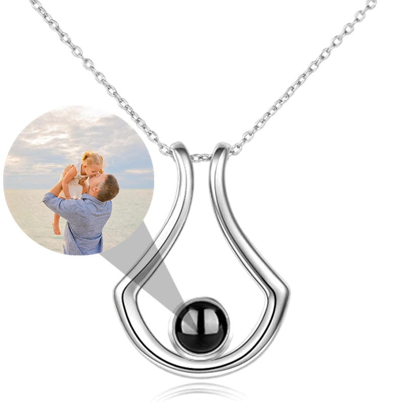 Personalized U-Shaped Photo Projection Necklace