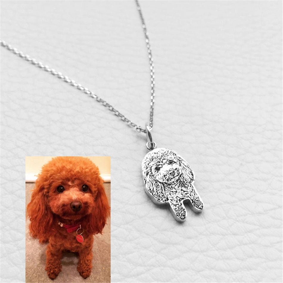 Personalized laser stainless steel pet photo Necklace