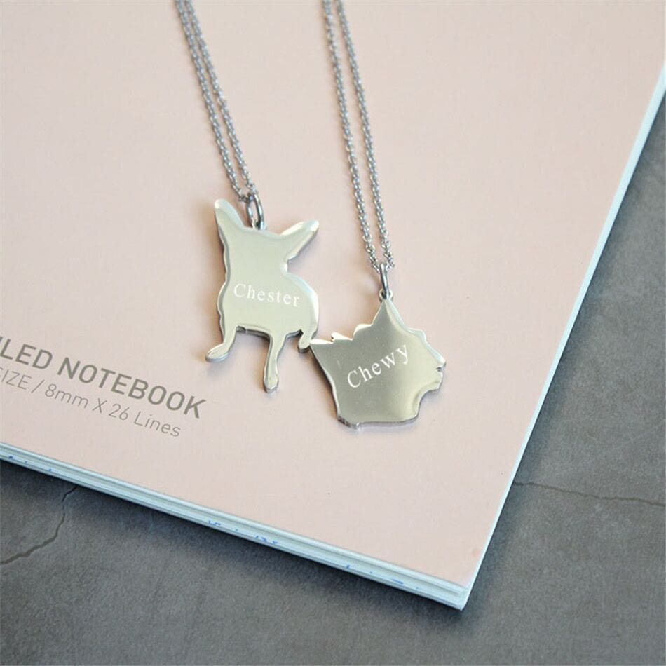 Personalized laser stainless steel pet photo Necklace