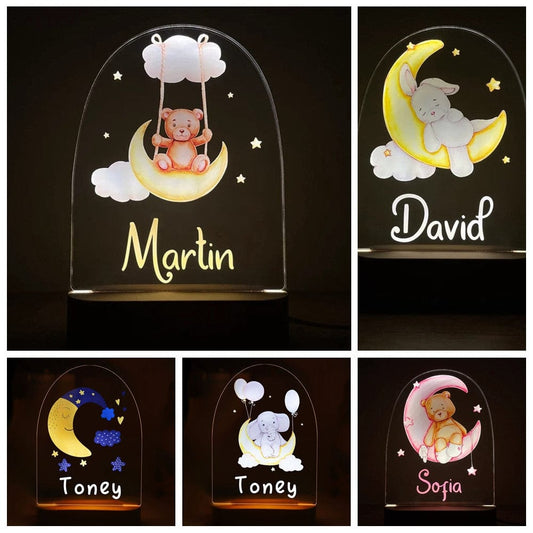 Personalized Custom Name Lamp for Nursery Kids Baby Bedroom Light Decor
