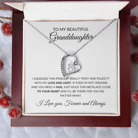 To My Beautiful Granddaughter | My Heart |  Forever Love Necklace 