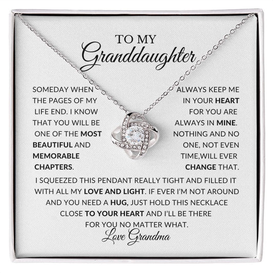 To My Granddaughter | Most Memorable Chapter | Love Knot Necklace
