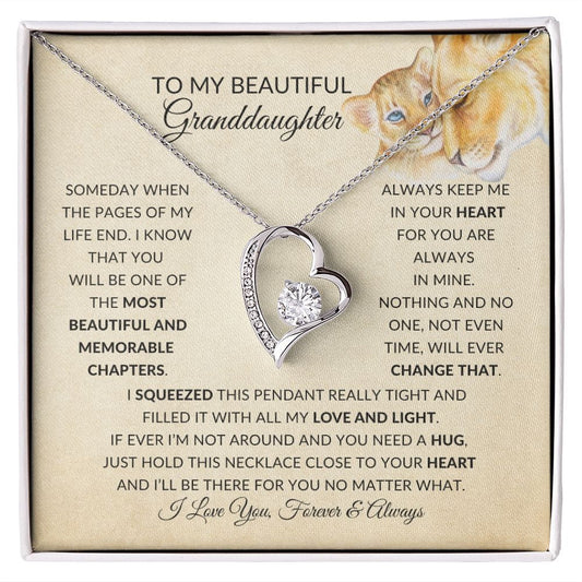 To My Beautiful Granddaughter | My Love and Light | Forever Love Necklace 