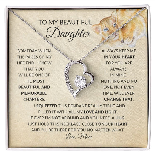 To My Beautiful Daughter | My Love and Light | Forever Love Necklace