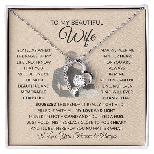 To My Beautiful Wife | My Love and Light | Forever Love Necklace