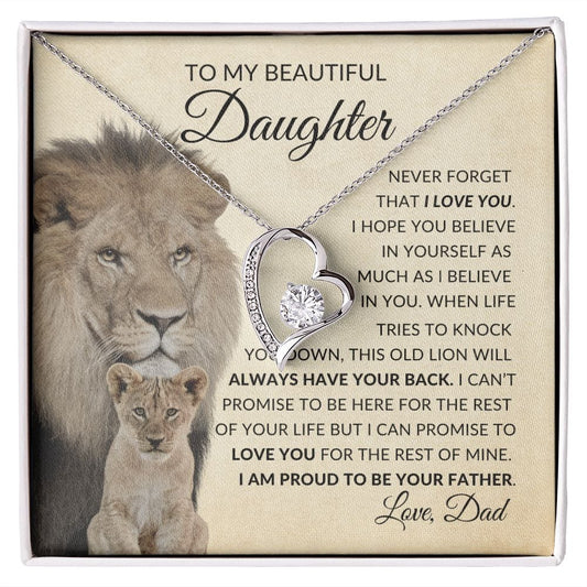 To My Beautiful Daughter | I Will Always Have Your Back |  Forever Love Necklace