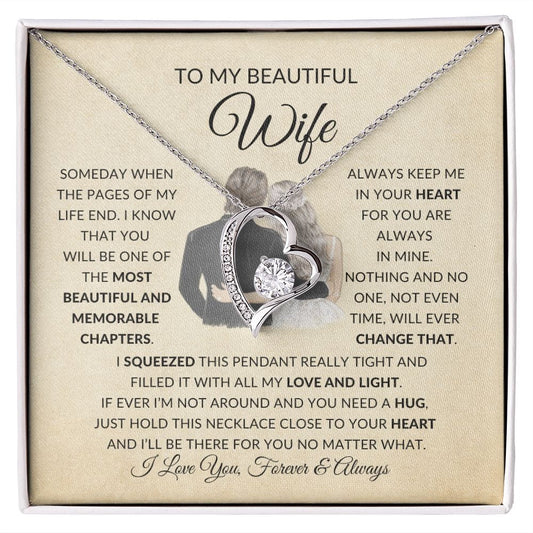 To My Beautiful Wife | My Love and Light | Forever Love Necklace